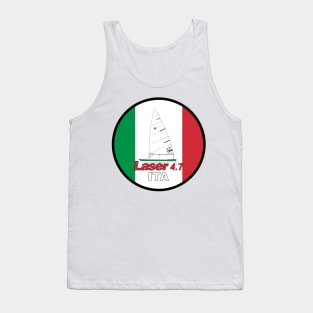 laser class sailboat on flag Italy Tank Top